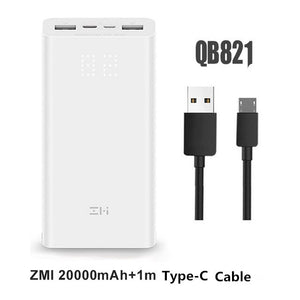 Xiaomi ZMI Powerbank Power Bank 20000 MAh Quick Charge QC3.0 Xiao mi Battery Dual USB 27W 20000mah QB822 For iPhone iPad Laptop - Amzon World