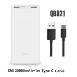 Xiaomi ZMI Powerbank Power Bank 20000 MAh Quick Charge QC3.0 Xiao mi Battery Dual USB 27W 20000mah QB822 For iPhone iPad Laptop - Amzon World