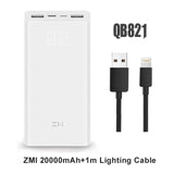 Xiaomi ZMI Powerbank Power Bank 20000 MAh Quick Charge QC3.0 Xiao mi Battery Dual USB 27W 20000mah QB822 For iPhone iPad Laptop - Amzon World
