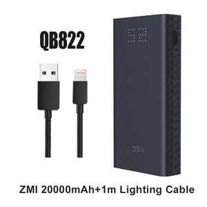 Xiaomi ZMI Powerbank Power Bank 20000 MAh Quick Charge QC3.0 Xiao mi Battery Dual USB 27W 20000mah QB822 For iPhone iPad Laptop - Amzon World