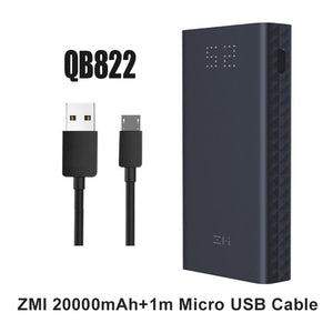 Xiaomi ZMI Powerbank Power Bank 20000 MAh Quick Charge QC3.0 Xiao mi Battery Dual USB 27W 20000mah QB822 For iPhone iPad Laptop - Amzon World