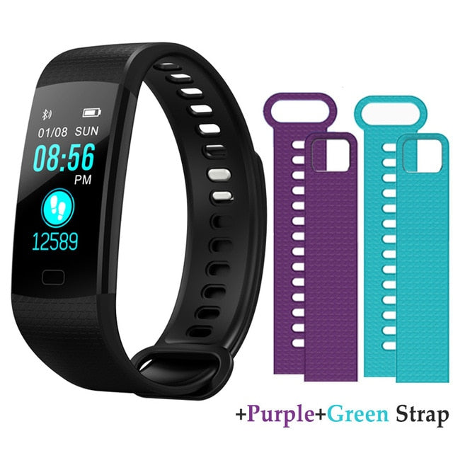 Y5 Smart Bracelet  Heart Rate Blood Pressure Monitor Tracker Fitness Tracker Smart Wristband Waterproof Smart Watch Pedometer - Amzon World