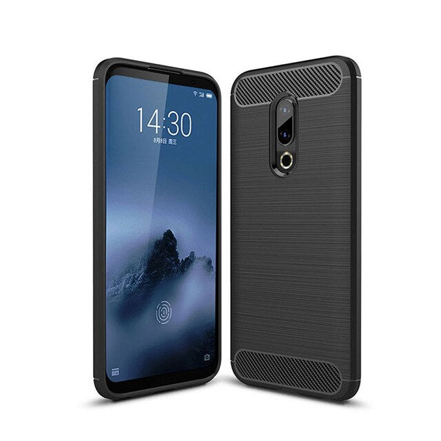 cover for meizu 16th/Meizu 16 Case Carbon Fiber PC Bumper Silicone Back Shockproof Case for Meizu 16th case cover soft case - Amzon World