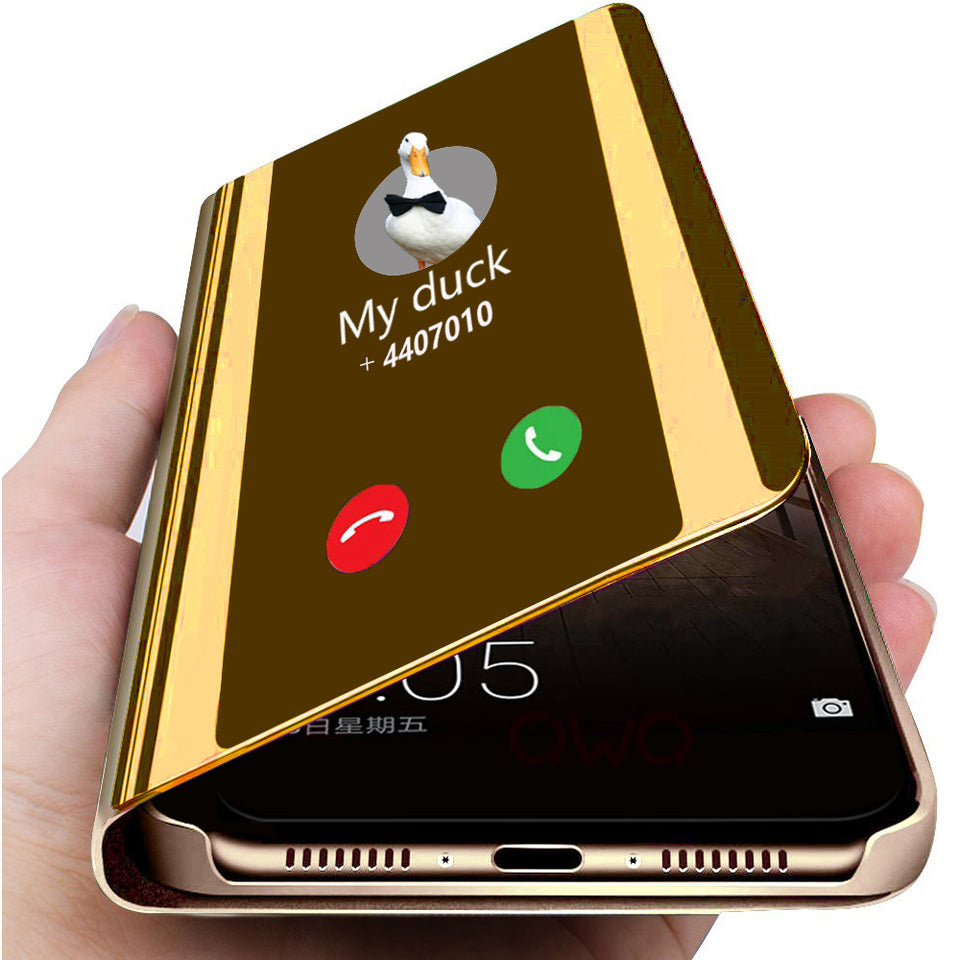 mirror smart flip case for xiaomi pocophone f1 cases mi 8 a2 lite 9 se 6 max 3 play redmi note 7 6 pro 4a 6a go s2 standing case - Amzon World