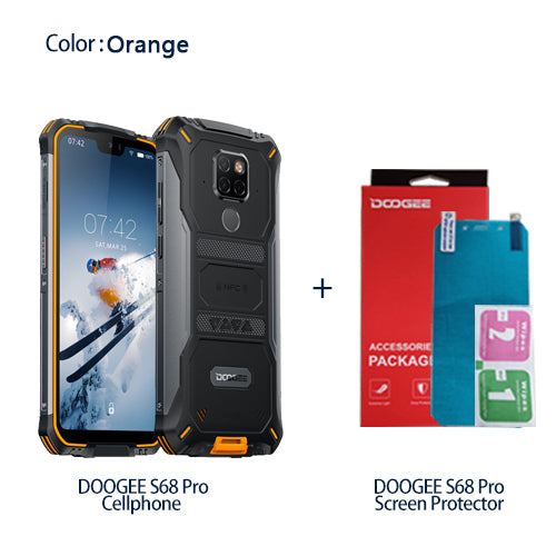 IP68 Waterproof DOOGEE S68 Pro Rugged Phone Helio P70 Octa Core 6GB 128GB Wireless Charge NFC 6300mAh 12V2A Charge 5.9 inch FHD+ - Amzon World