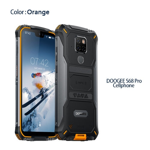 IP68 Waterproof DOOGEE S68 Pro Rugged Phone Helio P70 Octa Core 6GB 128GB Wireless Charge NFC 6300mAh 12V2A Charge 5.9 inch FHD+ - Amzon World